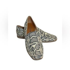 Lucky Brand Women’s Size 7.5 M Canyen Leather Upper Snakeskin Print Loafer Flats